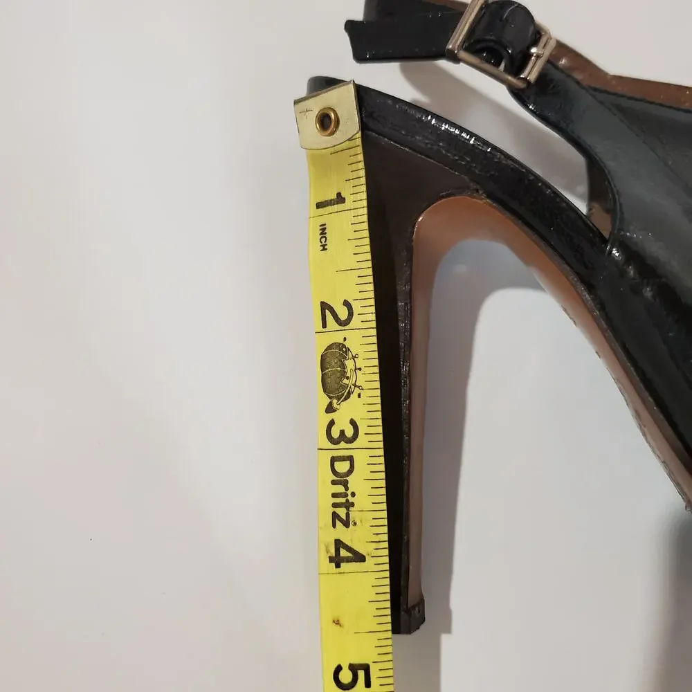 Marni Patent Leather Peep Toe Slingback Platform Sandals Womens Size 36.5 6.5 US